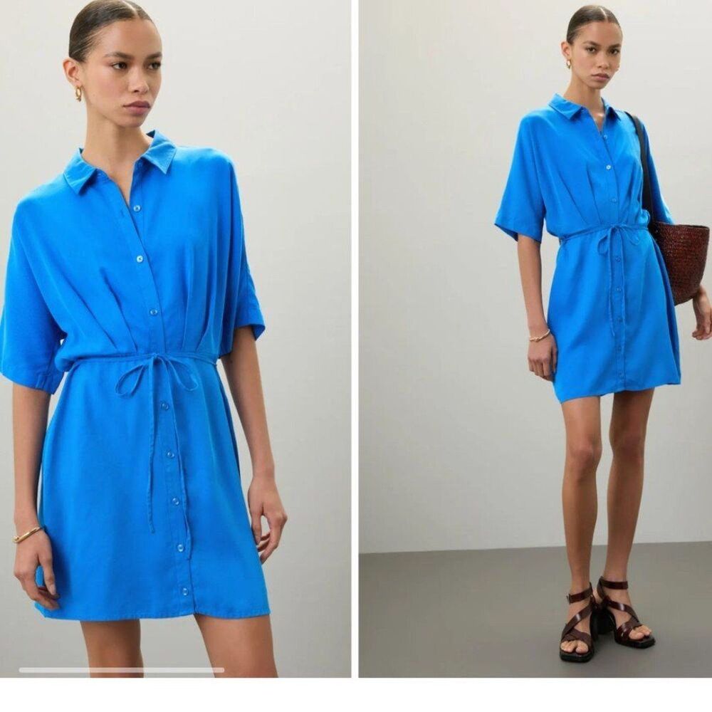 Thakoon Collective Tie Waist Mini Shirt Dress
